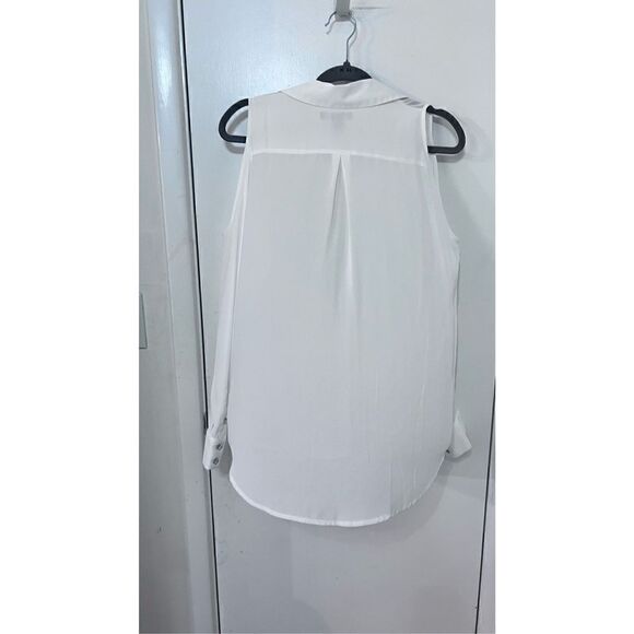 INC INTERNATIONAL CONCEPTS SHEER WHITE COLD SHOULDER LONG SLEEVE BLOUSE SZ 4V - Picture 8 of 11
